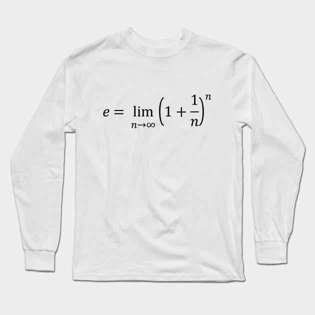 The Constant Number e (Black) Long Sleeve T-Shirt by inotyler